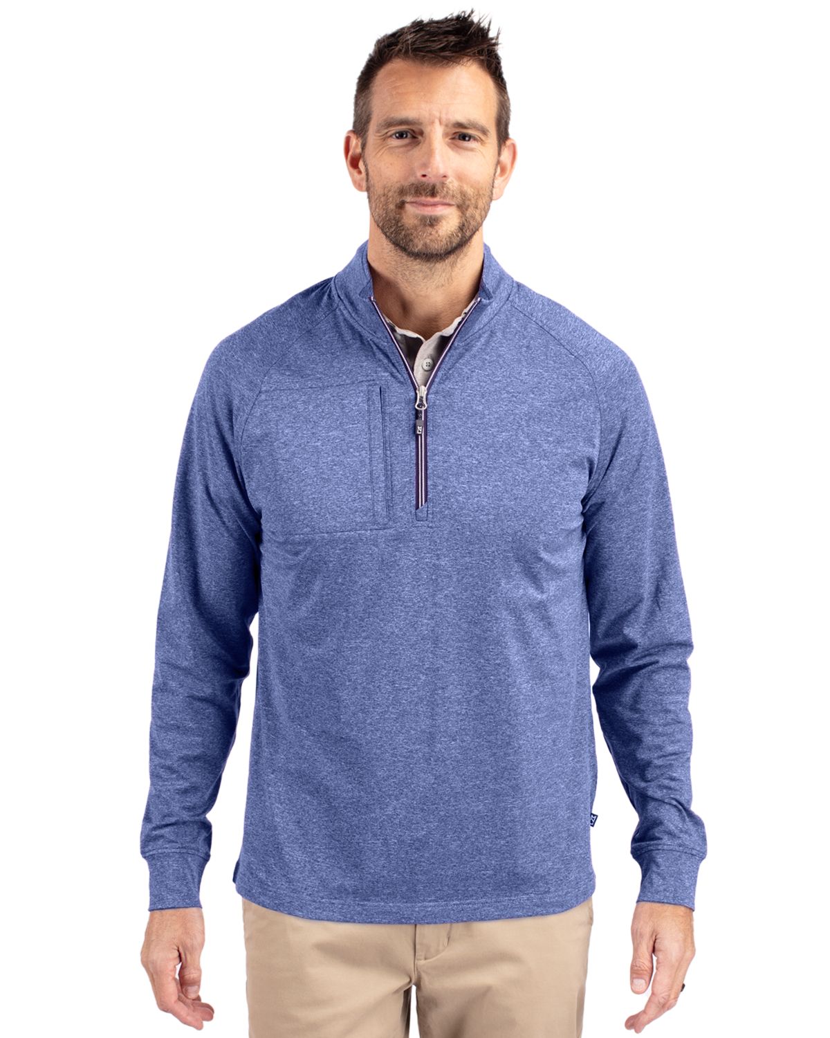 Cutter & Buck Men's Adapt Big & Tall Heathered Quarter Zip Pullover-4