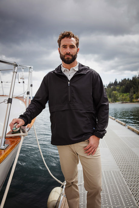 Cutter & Buck Men's Charter Packable Half Zip Anorak Jacket-1