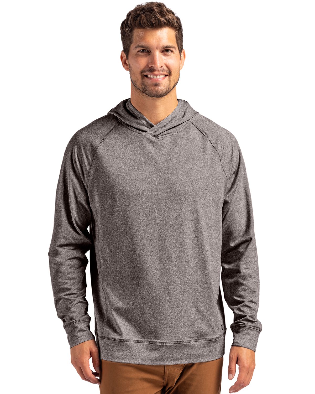 Cutter & Buck Men's Adapt Recycled Soft Knit Stretch Heathered Hooded Pullover-3
