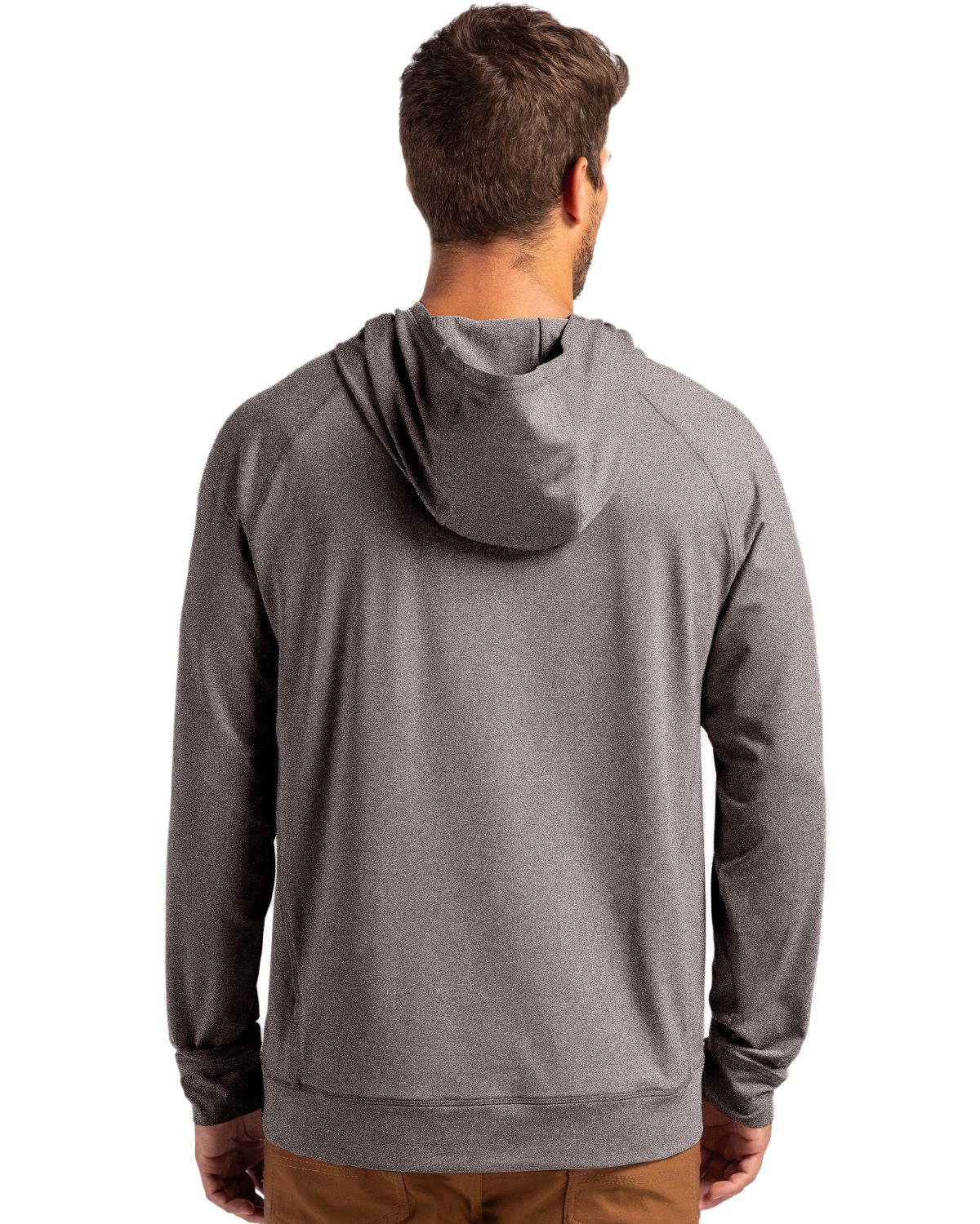 Cutter & Buck Men's Adapt Recycled Soft Knit Stretch Heathered Hooded Pullover-4