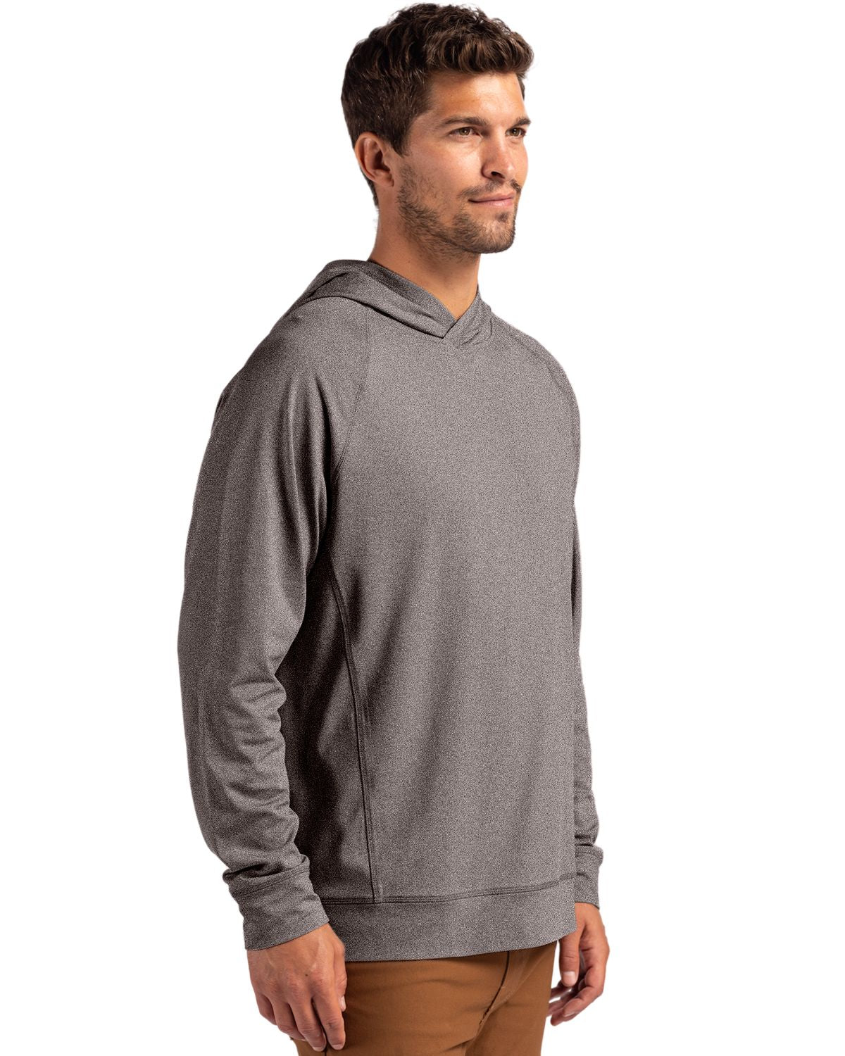 Cutter & Buck Men's Adapt Recycled Soft Knit Stretch Heathered Hooded Pullover-5