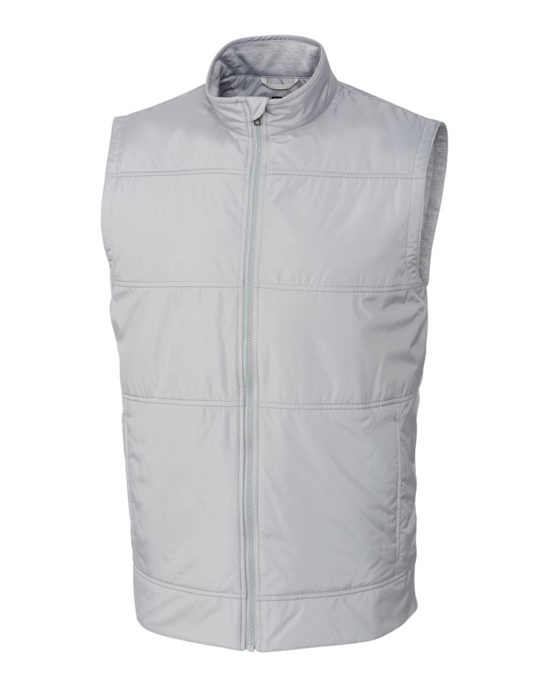 Cutter & Buck Men's Stealth Recycled Hybrid Quilted Windbreaker Vest-5