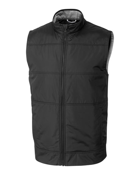 Cutter & Buck Men's Stealth Recycled Hybrid Quilted Windbreaker Vest-1