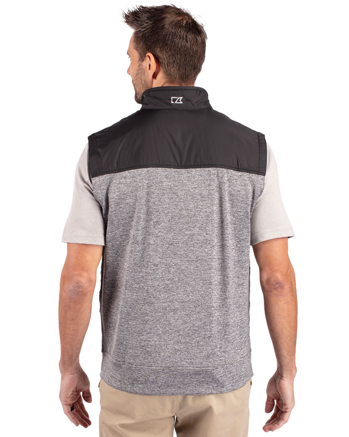 Cutter & Buck Men's Stealth Recycled Hybrid Quilted Windbreaker Vest-5