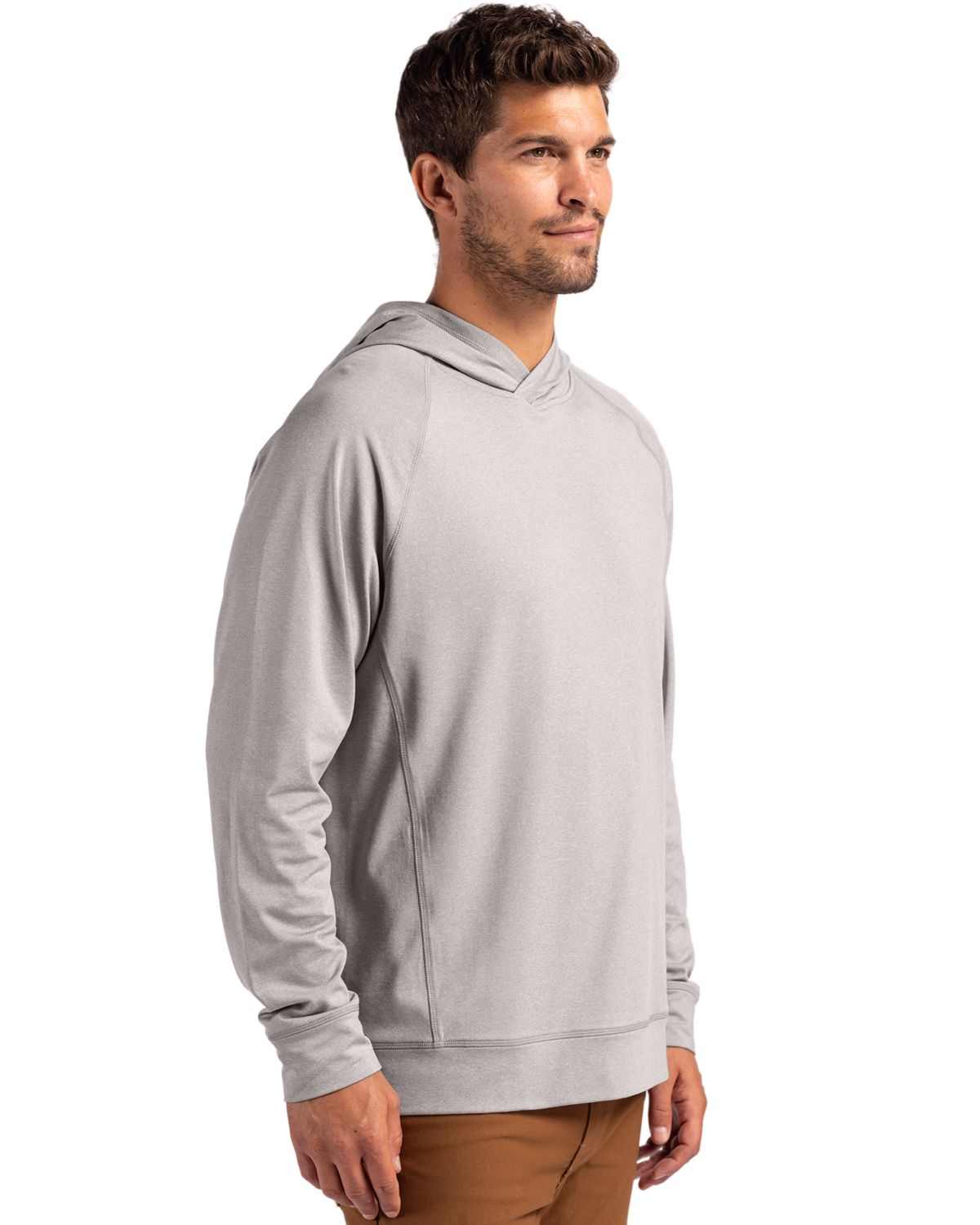 Cutter & Buck Men's Adapt Recycled Soft Knit Stretch Heathered Hooded Pullover-9