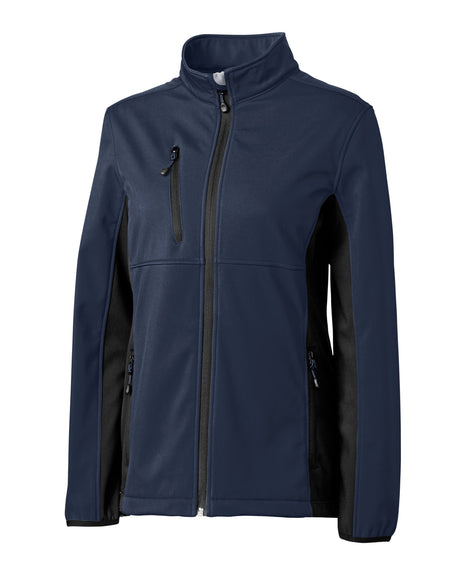 Clique Women's Narvik Recycled Colorblock Stretch Softshell Full Zip Jacket-1