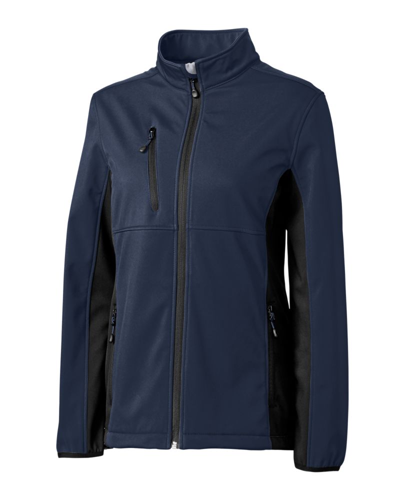 Clique Women's Narvik Recycled Colorblock Stretch Softshell Full Zip Jacket-2