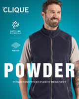 Clique Men's Powder Recycled Fleece Full Zip Vest-5