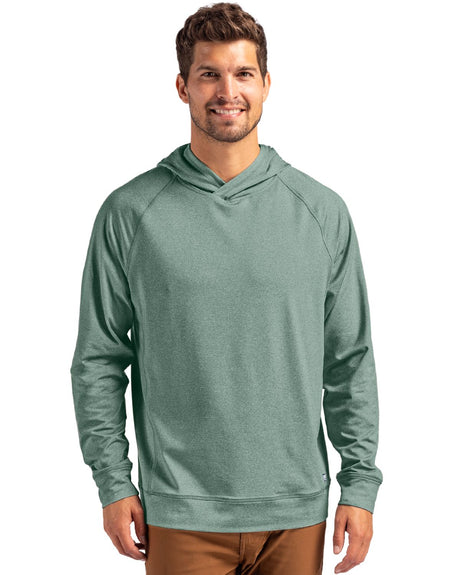 Cutter & Buck Men's Adapt Recycled Soft Knit Stretch Heathered Hooded Pullover-1