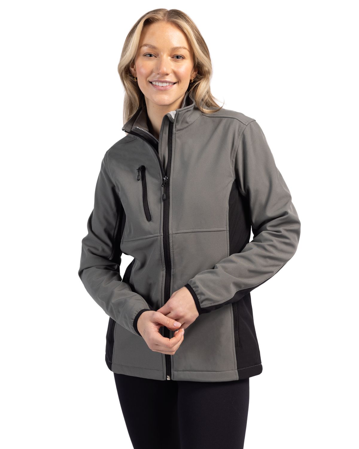Clique Women's Narvik Recycled Colorblock Stretch Softshell Full Zip Jacket-7