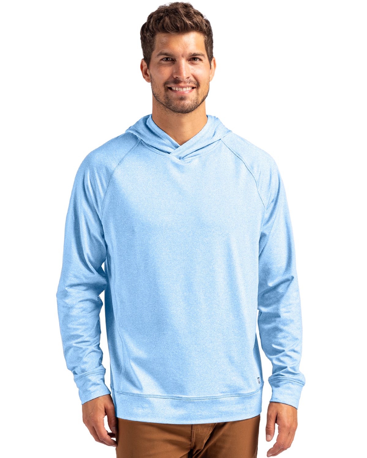 Cutter & Buck Men's Adapt Recycled Soft Knit Stretch Heathered Hooded Pullover-1