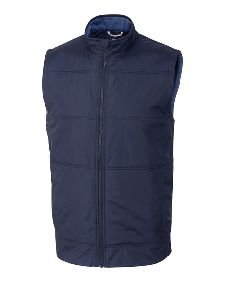 Cutter & Buck Men's Stealth Recycled Hybrid Quilted Windbreaker Vest-1