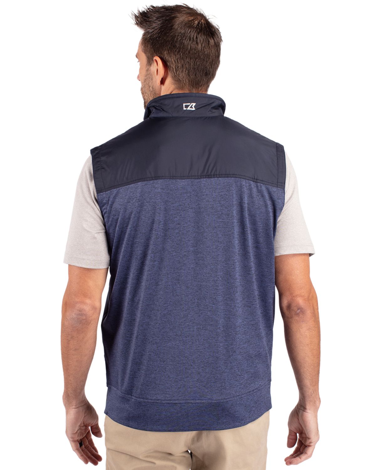 Cutter & Buck Men's Stealth Recycled Hybrid Quilted Windbreaker Vest-5