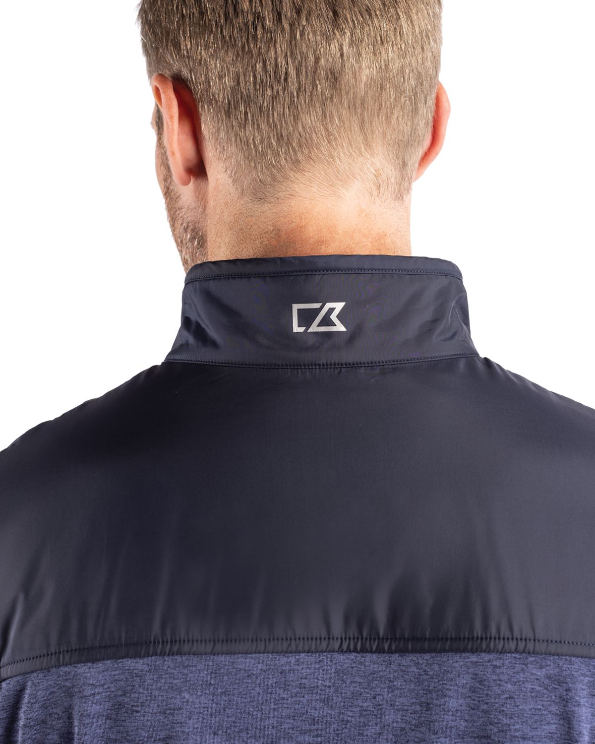 Cutter & Buck Men's Stealth Recycled Hybrid Quilted Windbreaker Vest-8