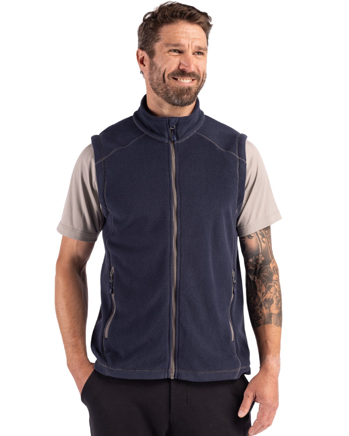 Clique Men's Powder Recycled Fleece Full Zip Vest-2