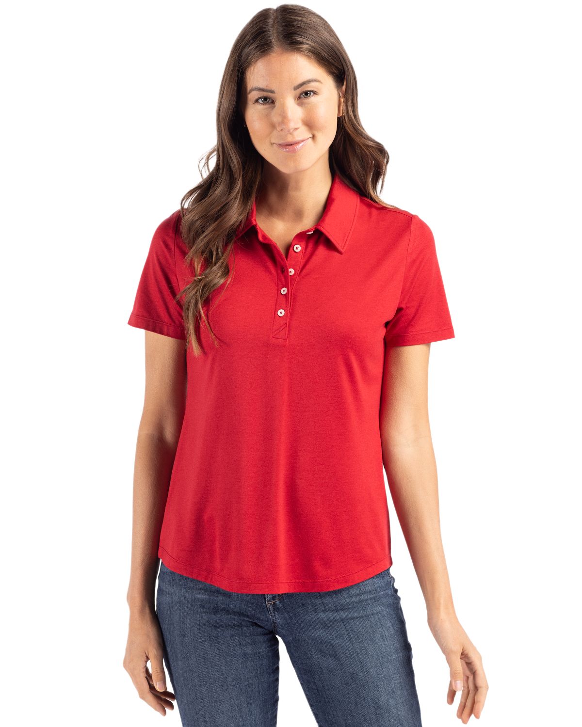 Cutter & Buck Women's Coastline Recycled Double Peached Polo-4
