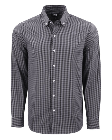 Cutter & Buck Men's Skyline Recycled Gingham Long Sleeve Button Down Dress Shirt-1