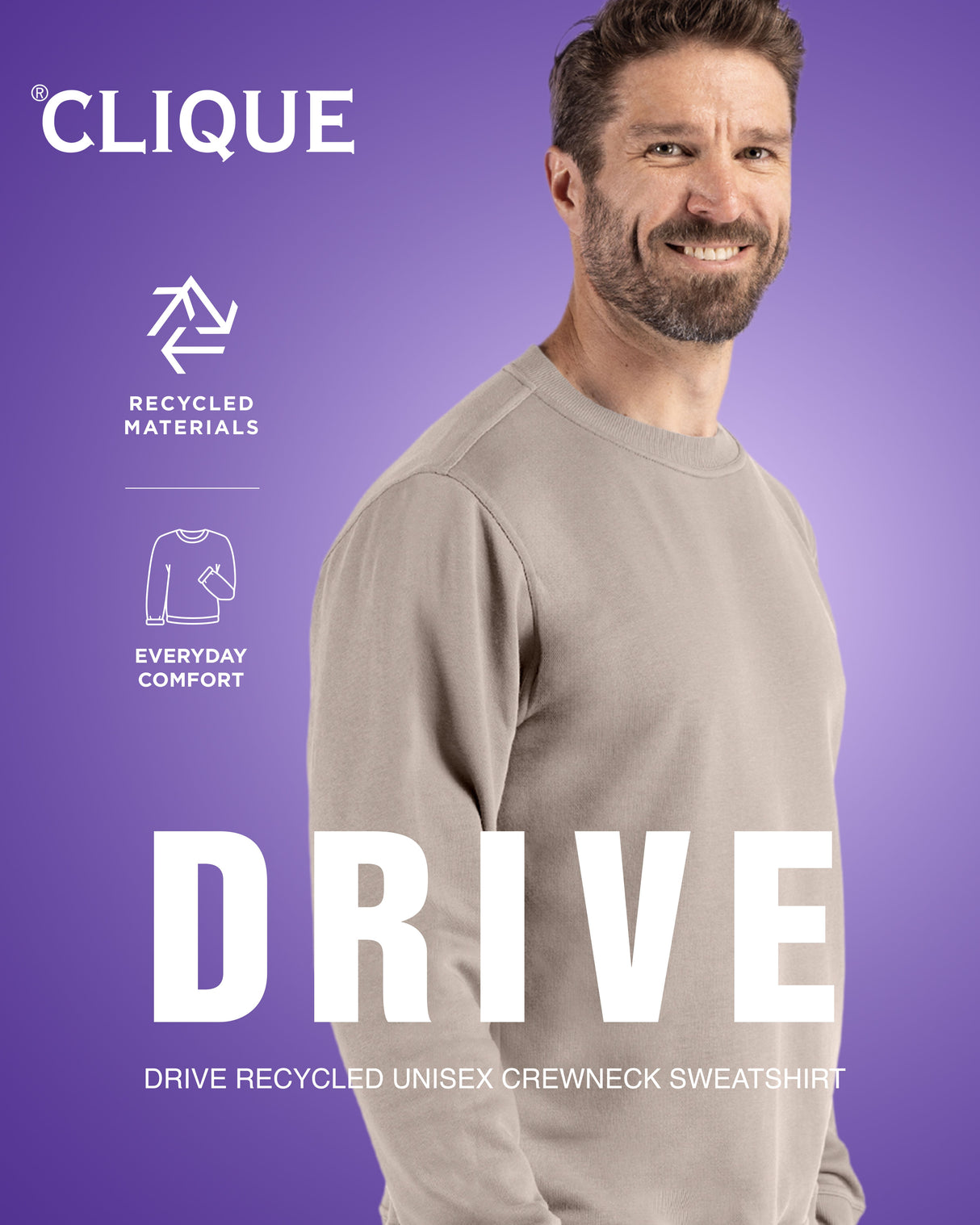 Clique Men's Drive Recycled Crewneck Sweatshirt-11