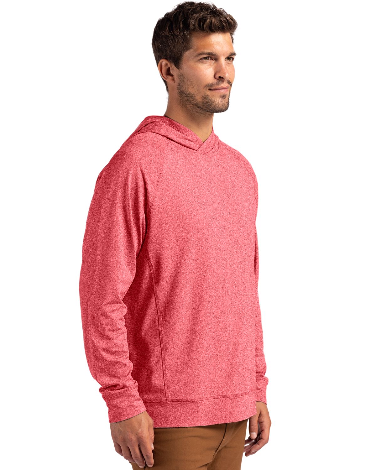 Cutter & Buck Men's Adapt Recycled Soft Knit Stretch Heathered Hooded Pullover-3