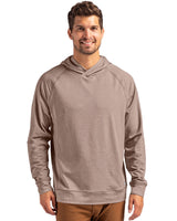 Cutter & Buck Men's Adapt Recycled Soft Knit Stretch Heathered Hooded Pullover-1