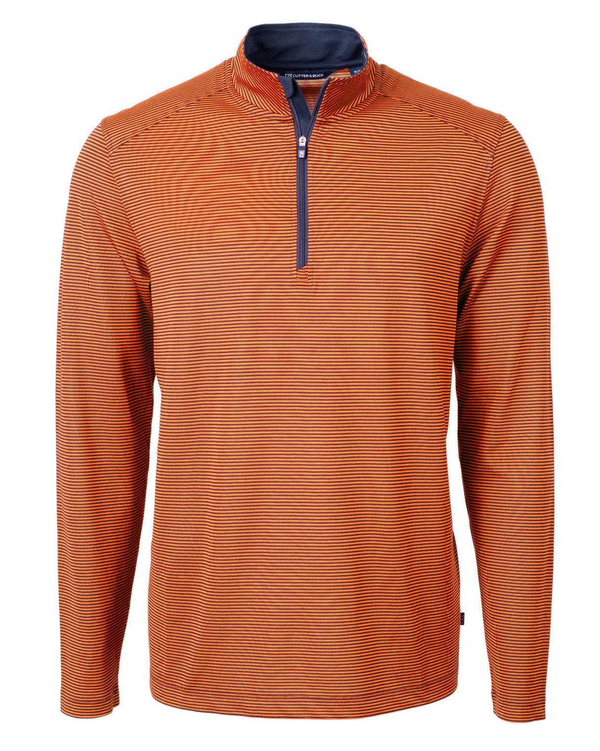 Cutter & Buck Men's Virtue Recycled Micro Stripe Featherlight Pique Quarter Zip Pullover-1