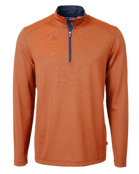 Cutter & Buck Men's Virtue Recycled Micro Stripe Featherlight Pique Quarter Zip Pullover-1
