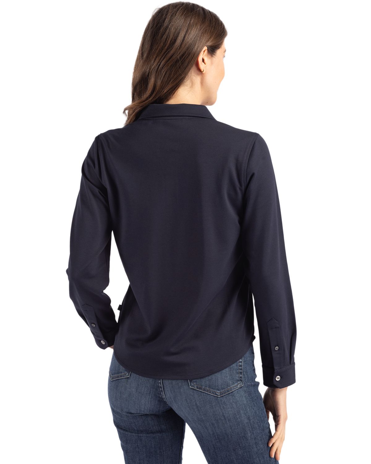 Cutter & Buck Women's Advantage Pique Long Sleeve Button-Down Shirt-5