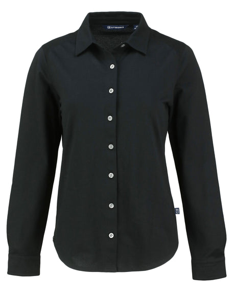 Cutter & Buck Women's Advantage Pique Long Sleeve Button-Down Shirt-1