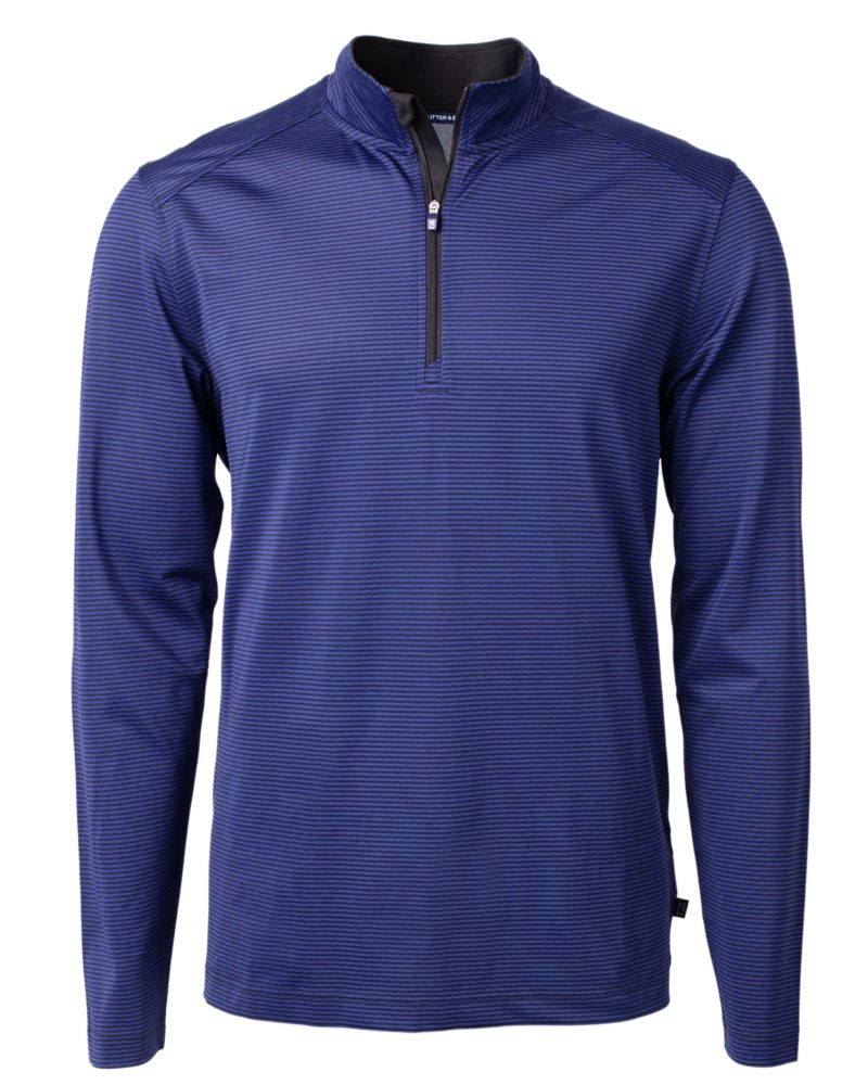 Cutter & Buck Men's Virtue Recycled Micro Stripe Featherlight Pique Quarter Zip Pullover-5