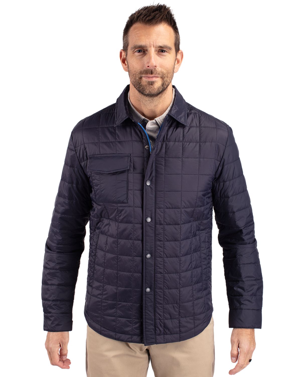 Cutter & Buck Men's Rainier Recycled Insulated Puffer Full Zip Shirt Jacket-5