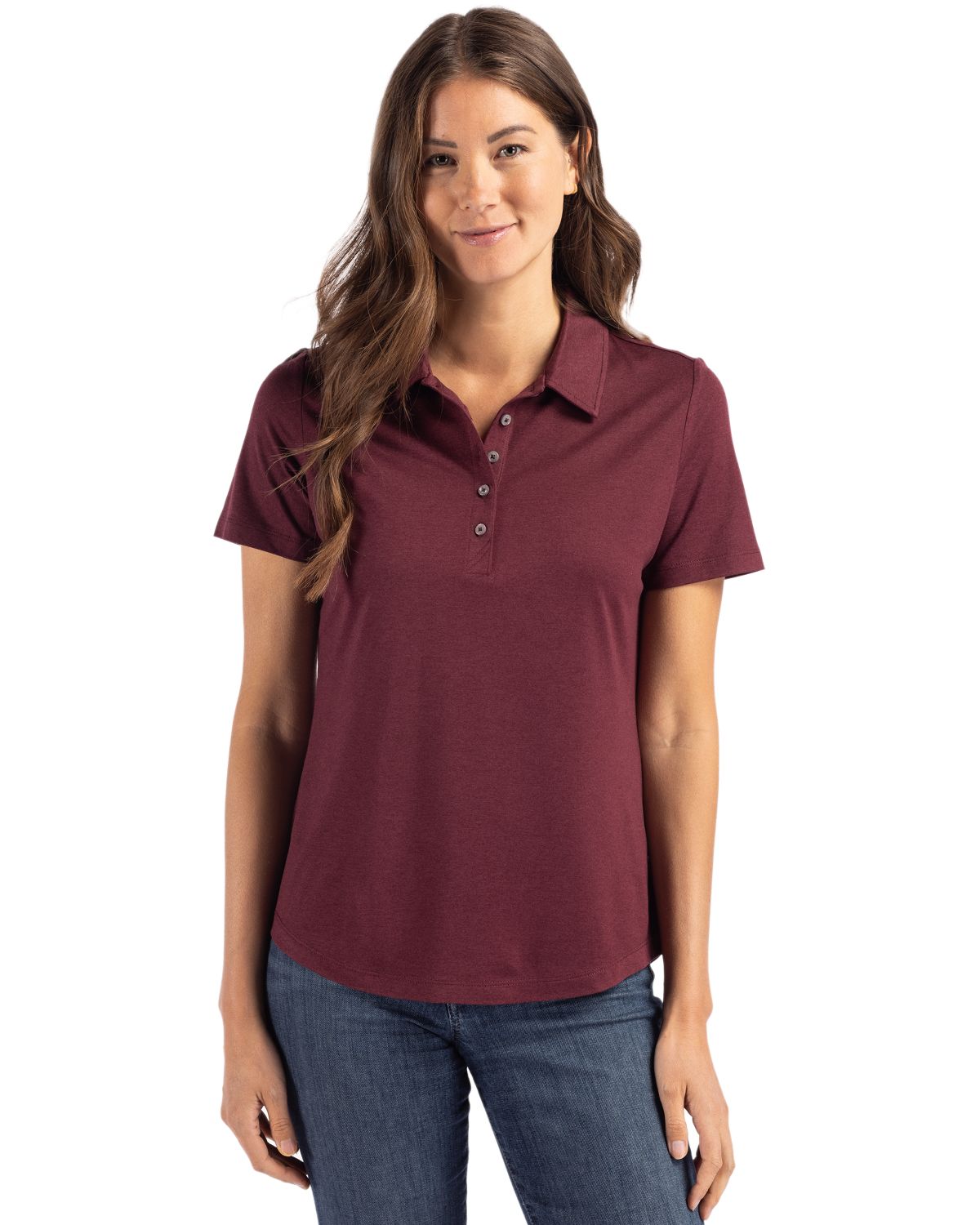 Cutter & Buck Women's Coastline Recycled Double Peached Polo-4