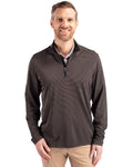 Cutter & Buck Men's Virtue Recycled Micro Stripe Featherlight Pique Quarter Zip Pullover-1