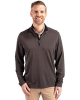 Cutter & Buck Men's Virtue Recycled Micro Stripe Featherlight Pique Quarter Zip Pullover-1