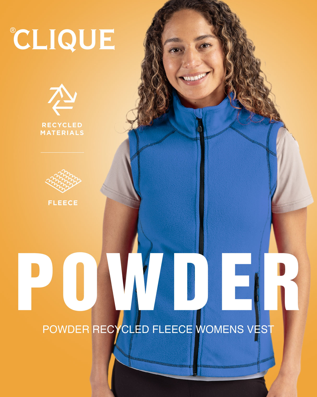 Clique Women's Powder Recycled Fleece Full Zip Vest-7