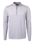 Cutter & Buck Men's Virtue Recycled Micro Stripe Featherlight Pique Quarter Zip Pullover-1