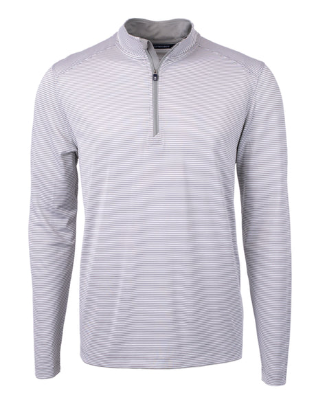 Cutter & Buck Men's Virtue Recycled Micro Stripe Featherlight Pique Quarter Zip Pullover-1