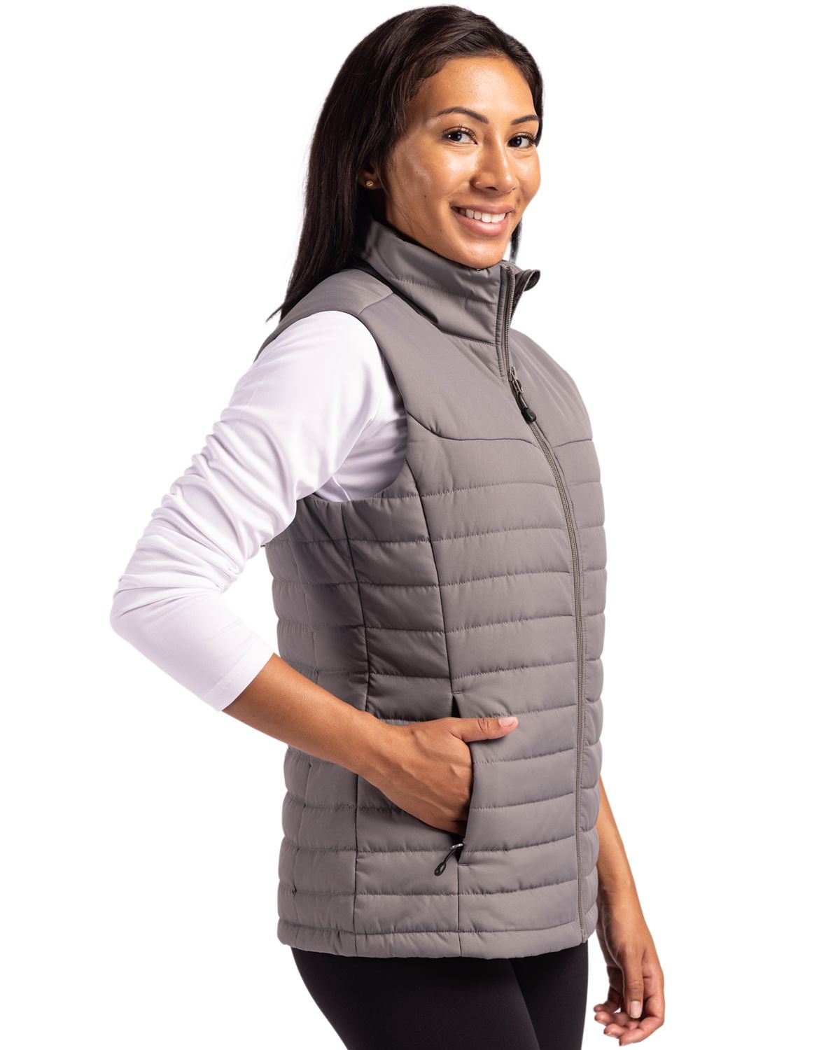 Clique Women's Elevation Recycled Insulated Puffer Full Zip Vest-3
