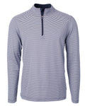Cutter & Buck Men's Virtue Recycled Micro Stripe Featherlight Pique Quarter Zip Pullover-1