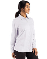 Cutter & Buck Women's Skyline Recycled Gingham Long Sleeve Spread Collar Dress Shirt-3