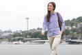 Cutter & Buck Women's Skyline Recycled Gingham Long Sleeve Spread Collar Dress Shirt-1