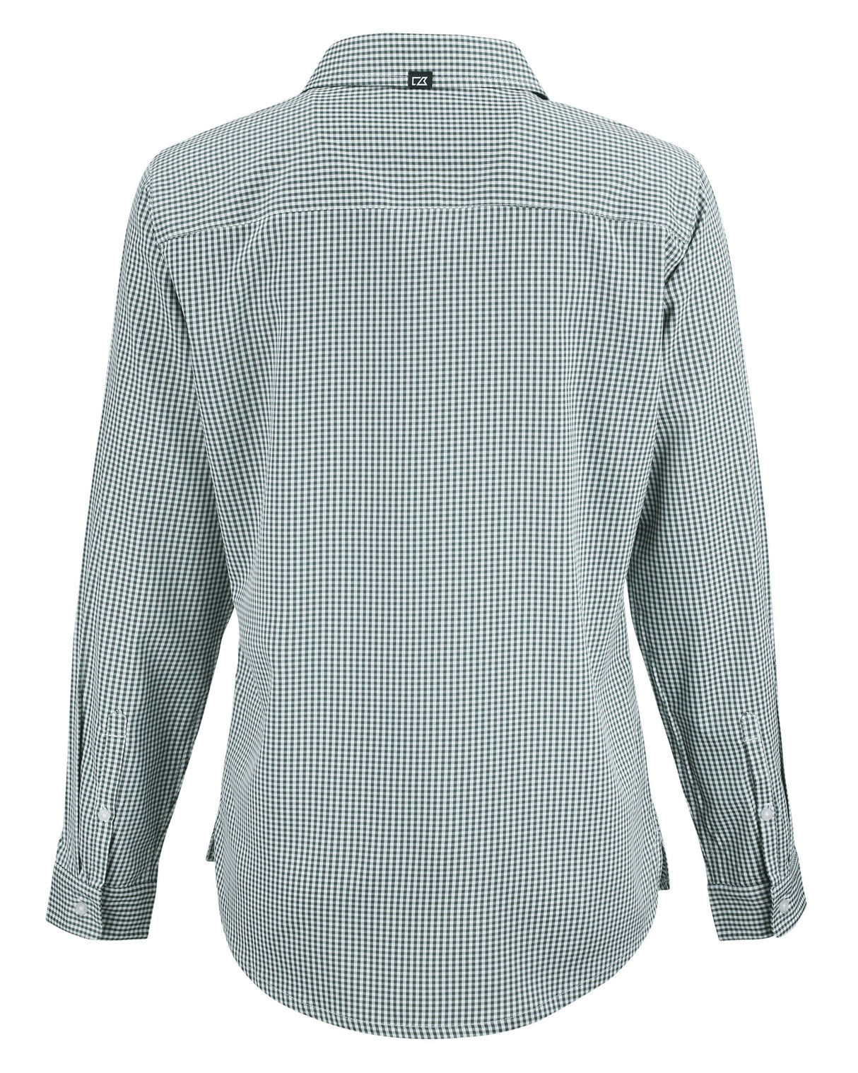 Cutter & Buck Women's Skyline Recycled Gingham Long Sleeve Spread Collar Dress Shirt-4