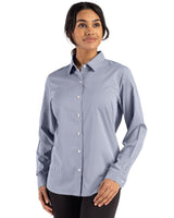 Cutter & Buck Women's Skyline Recycled Gingham Long Sleeve Spread Collar Dress Shirt-4
