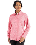 Cutter & Buck Women's Skyline Recycled Gingham Long Sleeve Spread Collar Dress Shirt-1