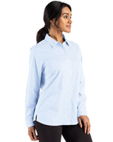 Cutter & Buck Women's Skyline Recycled Gingham Long Sleeve Spread Collar Dress Shirt-2