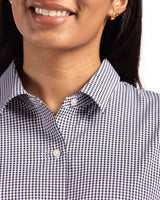 Cutter & Buck Women's Skyline Recycled Gingham Long Sleeve Spread Collar Dress Shirt-4