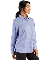 Cutter & Buck Women's Skyline Recycled Gingham Long Sleeve Spread Collar Dress Shirt-9