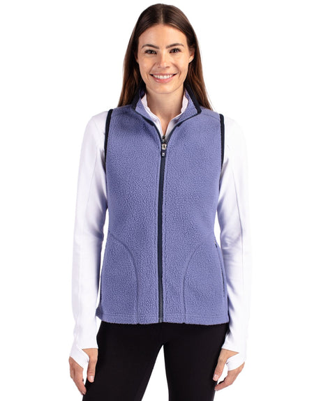 Cutter & Buck Women's Cascade Epic Comfort Recycled Sherpa Fleece Full Zip Vest-2
