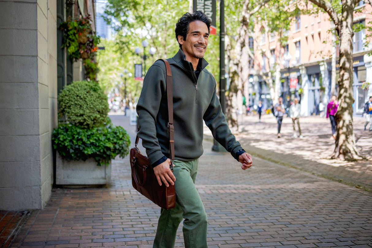 Cutter & Buck Men's Roam Recycled Buttery-Soft Knit Quarter Zip Jacket-1