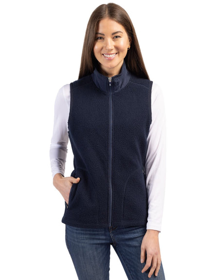 Cutter & Buck Women's Cascade Epic Comfort Recycled Sherpa Fleece Full Zip Vest-7