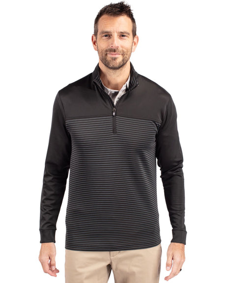 Cutter & Buck Men's Traverse Big & Tall Stripe Quarter Zip Pullover-1